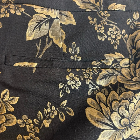 CHICO’S Sz 3R Pull On Pants Brigitte Brocade Floral Sheen Tapered Ankle NEW - Picture 7 of 12